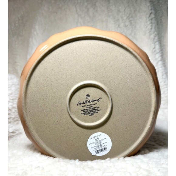 9.5" Scalloped Edge Stoneware Planter Pot Saucer Rust - Hearth & Hand Magnolia - Picture 7 of 7